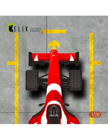 Pit-F1 Pitstop Type 1 Base - Acrylic 3 mm (180 x 357 mm) (210 g) (1/20) 