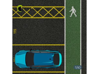 Supermarket Parking type 1 Base - Acrylic 3 mm (180 x 357 mm) (210 g) (1/43) 