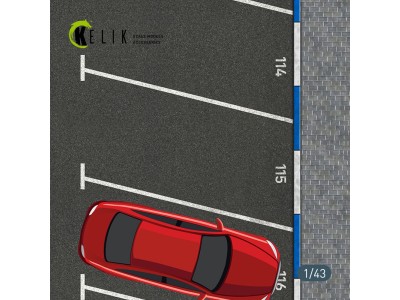 Supermarket Parking type 2 Base - Acrylic 3 mm (180 x 357 mm) (210 g) (1/43) 