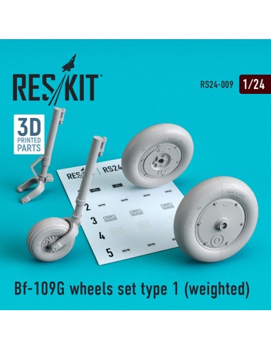 Bf-109G wheels set type 1 (weighted) 