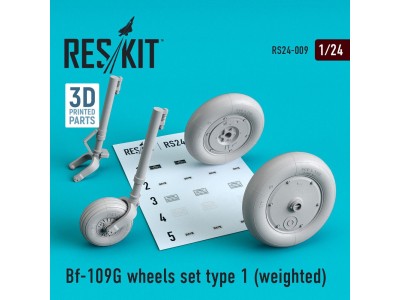 Bf-109G wheels set type 1 (weighted) 