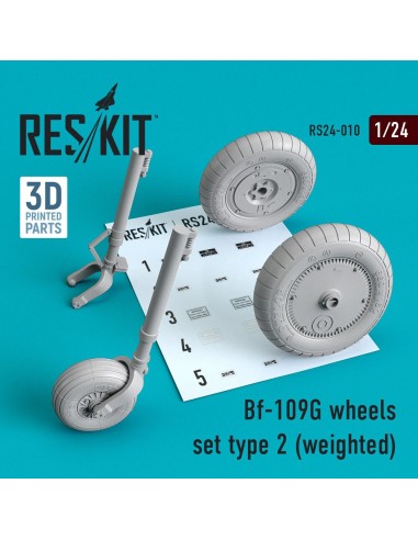 Bf-109G wheels set type 2 (weighted) 