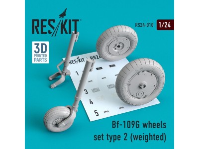 Bf-109G wheels set type 2 (weighted) 