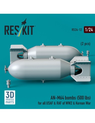 AN-M64 bombs (500 lbs) for all USAF & RAF of WW2 & Korean War (2 pcs) (3D Printed) 