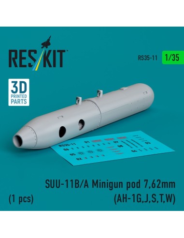SUU-11B/A Minigun pod 7,62mm (1 pcs) (AH-1G,J,S,T,W) (3D printed) 