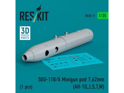 SUU-11B/A Minigun pod 7,62mm (1 pcs) (AH-1G,J,S,T,W) (3D printed) 