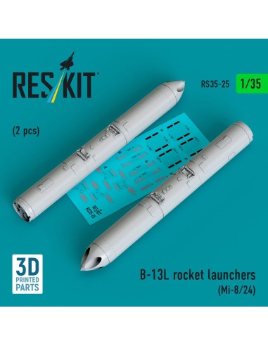 B-13L rocket launchers (2 pcs) (Mi-8/24) (3D printed) 