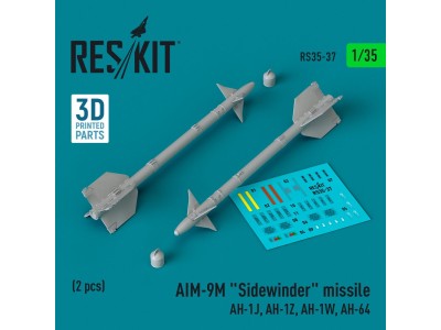 AIM-9M Sidewinder missile (AH-1J, AH-1Z, AH-1W, AH-64) (2 pcs) (3D Printed) 