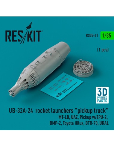 UB-32A-24 rocket launchers pickup truck (1 pcs) (MT-LB, UAZ, Pickup w/ZPU-2, BMP-2, Toyota Hilux, BTR-70, URAL) (3D Printed) 
