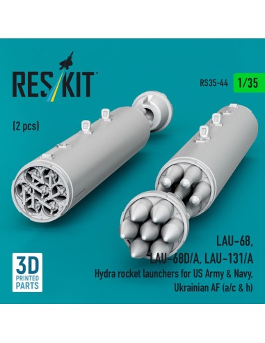 LAU-68, LAU-68D/A, LAU-131/A Hydra rocket launchers for US Army & Navy, Ukrainian AF (a/c & h) (2pcs) (3D Printed) 