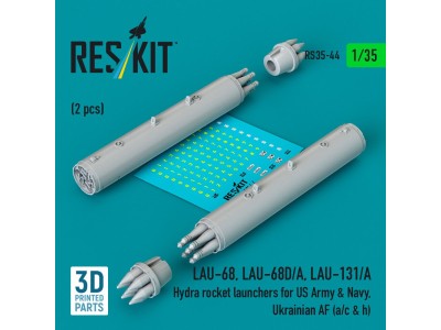 LAU-68, LAU-68D/A, LAU-131/A Hydra rocket launchers for US Army & Navy, Ukrainian AF (a/c & h) (2pcs) (3D Printed) 