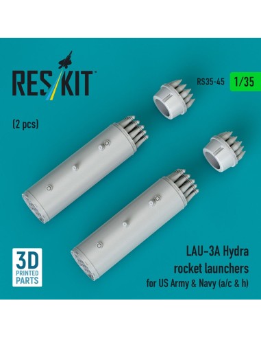 LAU-3A Hydra rocket launchers for US Army & Navy (a/c & h) (2pcs) (3D Printed) 
