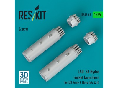 LAU-3A Hydra rocket launchers for US Army & Navy (a/c & h) (2pcs) (3D Printed) 
