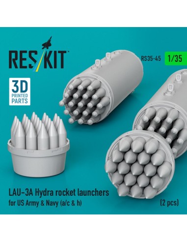 LAU-3A Hydra rocket launchers for US Army & Navy (a/c & h) (2pcs) (3D Printed) 