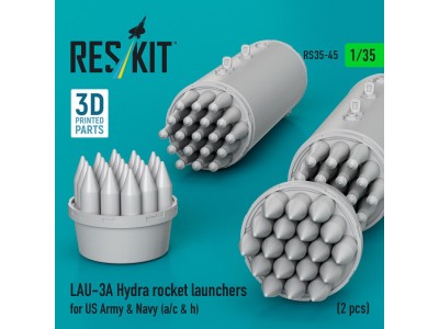 LAU-3A Hydra rocket launchers for US Army & Navy (a/c & h) (2pcs) (3D Printed) 