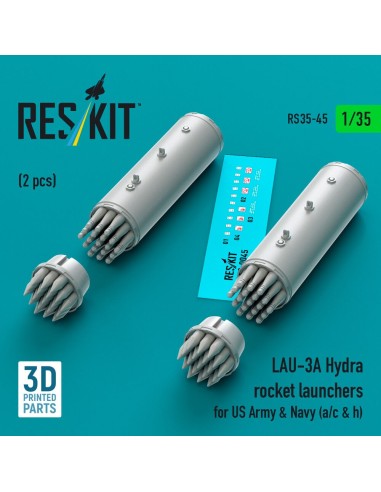 LAU-3A Hydra rocket launchers for US Army & Navy (a/c & h) (2pcs) (3D Printed) 