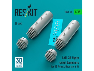 LAU-3A Hydra rocket launchers for US Army & Navy (a/c & h) (2pcs) (3D Printed) 