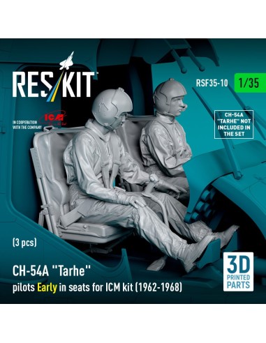 CH-54A Tarhe pilots Early in seats for ICM kit (1962-1968) (3 pcs) (3D Printed) 