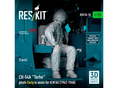 CH-54A Tarhe pilots Early in seats for ICM kit (1962-1968) (3 pcs) (3D Printed) 