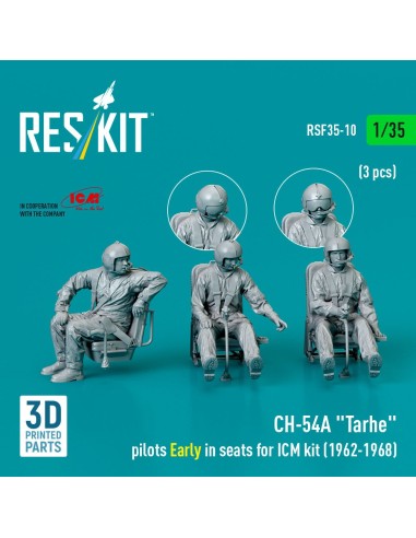 CH-54A Tarhe pilots Early in seats for ICM kit (1962-1968) (3 pcs) (3D Printed) 
