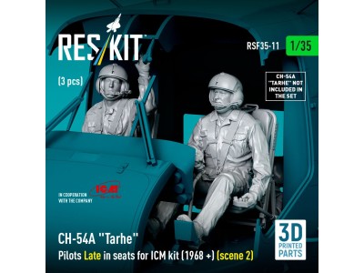 CH-54A Tarhe Pilots Late in seats for ICM kit (1968 +) (scene 2) (3 pcs) (3D Printed) 