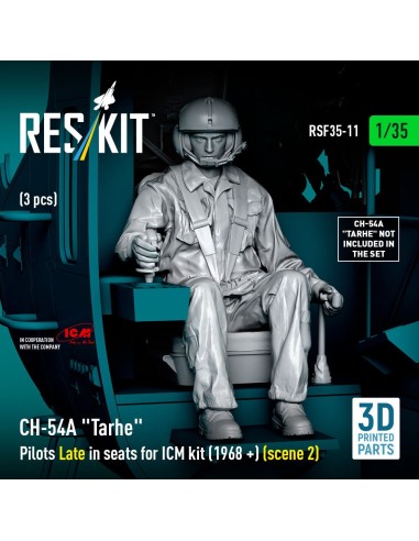 CH-54A Tarhe Pilots Late in seats for ICM kit (1968 +) (scene 2) (3 pcs) (3D Printed) 