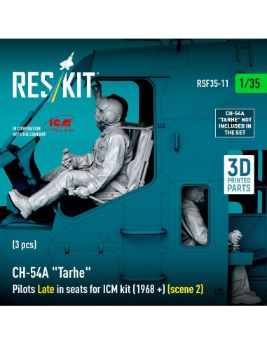 CH-54A Tarhe Pilots Late in seats for ICM kit (1968 +) (scene 2) (3 pcs) (3D Printed) 