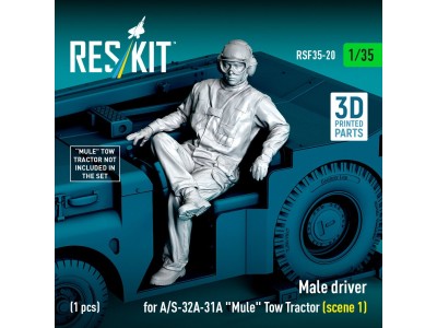 Male driver for A/S-32A-31A Mule Tow Tractor (scene 1) (1 pcs) (3D Printed) 