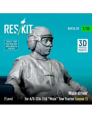 Male driver for A/S-32A-31A Mule Tow Tractor (scene 1) (1 pcs) (3D Printed) 