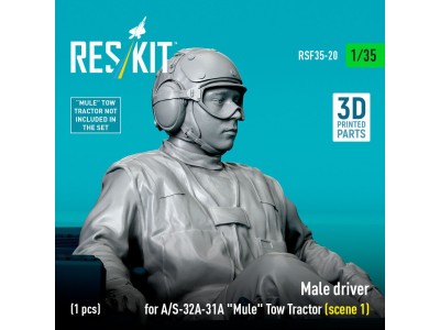 Male driver for A/S-32A-31A Mule Tow Tractor (scene 1) (1 pcs) (3D Printed) 