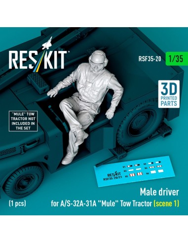 Male driver for A/S-32A-31A Mule Tow Tractor (scene 1) (1 pcs) (3D Printed) 