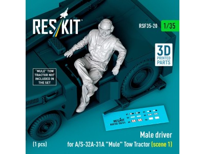 Male driver for A/S-32A-31A Mule Tow Tractor (scene 1) (1 pcs) (3D Printed) 