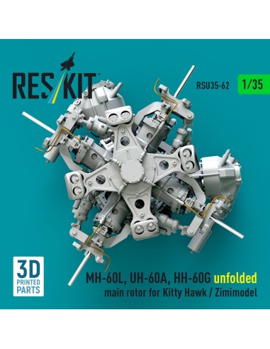 MH-60L, UH-60A, HH-60G unfolded main rotor for Kitty Hawk / Zimimodel (3D Printed) 