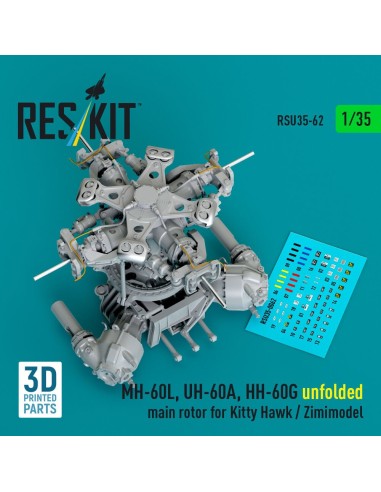 MH-60L, UH-60A, HH-60G unfolded main rotor for Kitty Hawk / Zimimodel (3D Printed) 