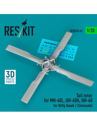 Tail rotor for MH-60L, UH-60A, HH-60 for Kitty Hawk / Zimimodel (3D Printed) 