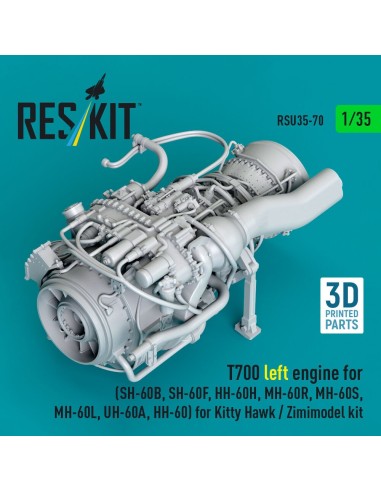 T700 left engine (SH-60B, SH-60F, HH-60H, MH-60R, MH-60S, MH-60L, UH-60A, HH-60) for Kitty Hawk / Zimimodel kit (3D Printed) 