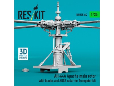 AH-64A Apache main rotor with blades and ADSS radar for Trumpeter kit (3D Printed) 