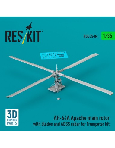 AH-64A Apache main rotor with blades and ADSS radar for Trumpeter kit (3D Printed) 