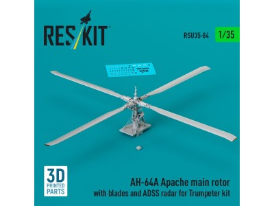 AH-64A Apache main rotor with blades and ADSS radar for Trumpeter kit (3D Printed) 