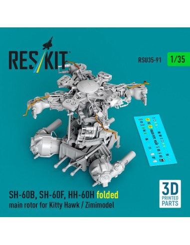 SH-60B, SH-60F, HH-60H folded main rotor for Kitty Hawk / Zimimodel (3D Printed) 