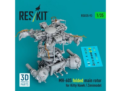 MH-60S folded main rotor for Kitty Hawk / Zimimodel (3D Printed) 