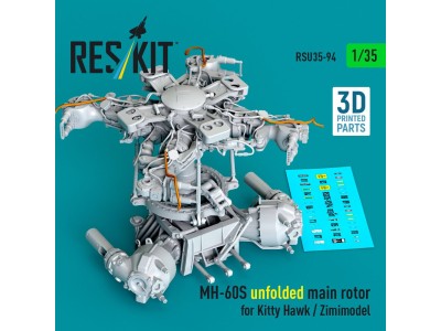 MH-60S unfolded main rotor for Kitty Hawk / Zimimodel (3D Printed) 