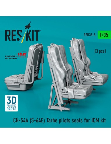 CH-54A (S-64E) Tarhe pilots seats for ICM kit (3 pcs) (3D Printed) 