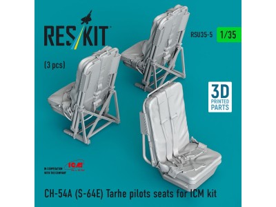 CH-54A (S-64E) Tarhe pilots seats for ICM kit (3 pcs) (3D Printed) 