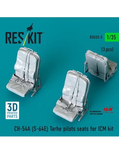 CH-54A (S-64E) Tarhe pilots seats for ICM kit (3 pcs) (3D Printed) 