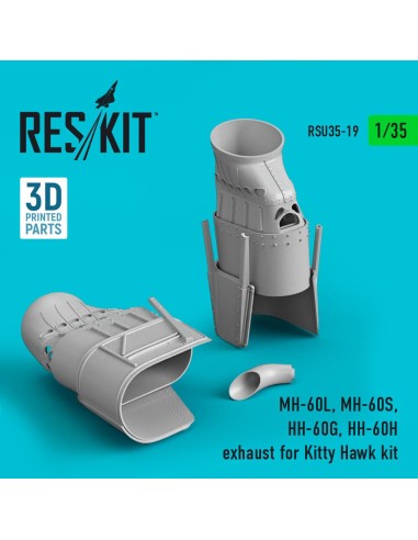 MH-60L, MH-60S, HH-60G, HH-60H exhaust for Kitty Hawk / Zimimodel kit (3D Printed) 