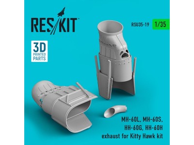 MH-60L, MH-60S, HH-60G, HH-60H exhaust for Kitty Hawk / Zimimodel kit (3D Printed) 