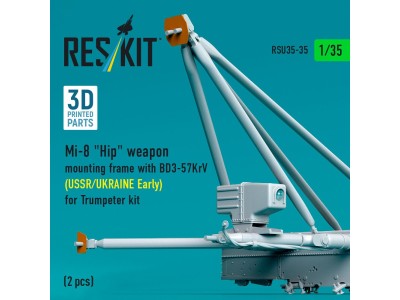 Mi-8 Hip weapon mounting frame with BD3-57KrV (USSR/UKRAINE Early) for Trumpeter kit (2 pcs) (3D Printed) 