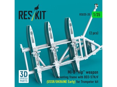 Mi-8 Hip weapon mounting frame with BD3-57KrV (USSR/UKRAINE Early) for Trumpeter kit (2 pcs) (3D Printed) 