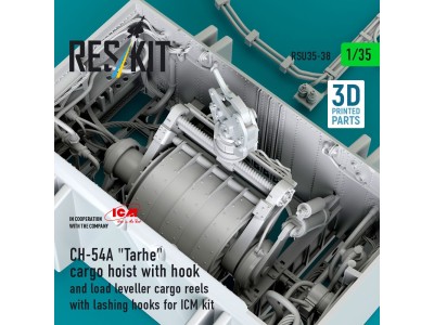 CH-54A Tarhe cargo hoist with hook and load leveller cargo reels with lashing hooks for ICM kit (3D Printed) 